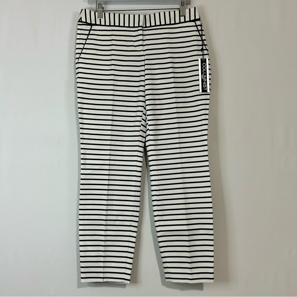 Express Women’s Columnist Ankle Dress Pant Black and White Striped Size 6 NWT